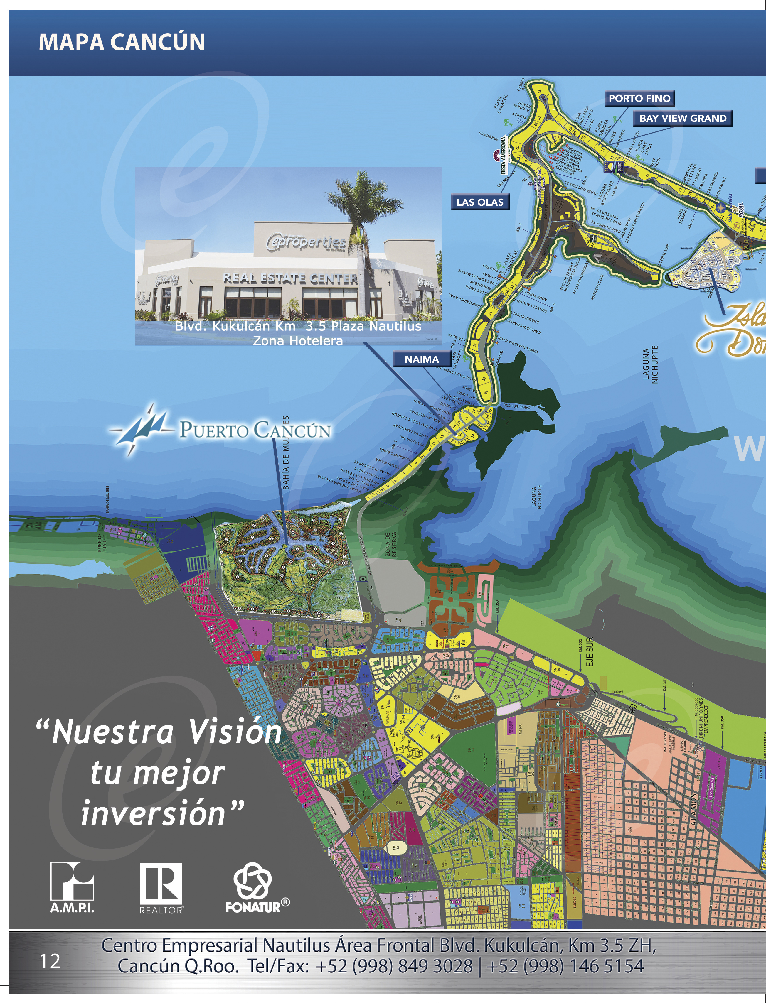 buy real estate cancun area map